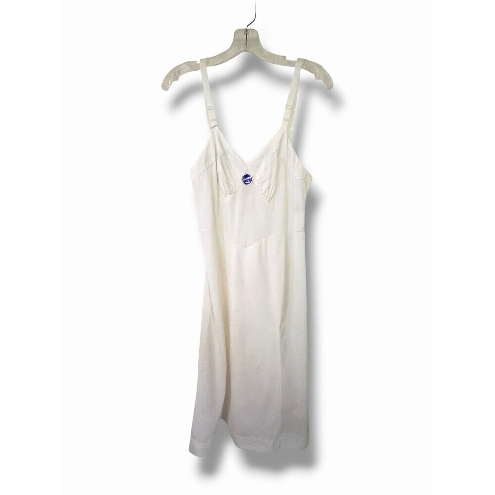 VTG 1960s Aristocraft Lingerie Slip Dress Deadstock Rare Size 34 White Nylon
